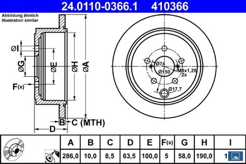 Bremsscheibe ate - 2x,