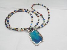 Lange Boho Edelstein Kette