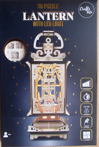 Puzzle laterne aus holz - 3d,