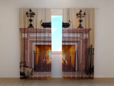 Fotogardinen "Kamin" Vorhang