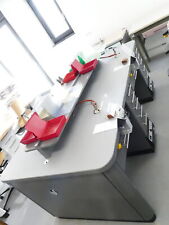 Freuding Möbel vierer Arbeitstisch grau mit Freuding AT Absaugungen und Arbei...