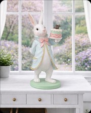 Weißes Kaninchen Hase Blauen