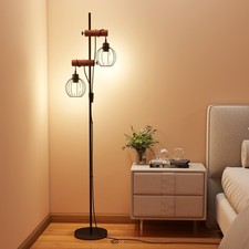 Stehlampe Wohnzimmer Industrial Design Metall Standleuchte 2 flammig E27 Fassung