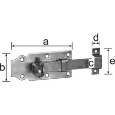 ALBERTS Schloßtürriegel ger.200mm verz. m. mont. Schlaufe