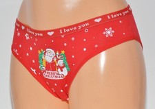 Damen Medoosi Weihnacht Merry Christmas Höschen Slip Panty Größe M/L/XL