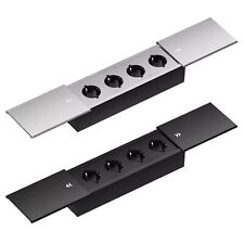 ONPIRA® 4-Fach Einbausteckdose Bodensteckdose Steckdose Tischsteckdose Aluminium