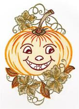 Fensterbild Fensterdeko Herbstdeko "Kürbis",21 x 28cm, Original Plauener Spitze