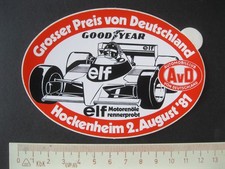 elf Grosser Preis von Deutschland AvD Hockenheim '81 Sticker Aufkleber Reklame