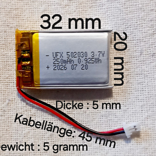 Lipo akku 502030 v 250mah - lipo,