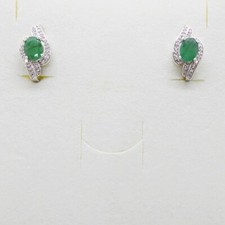 Smaragd Cubic Zirkonia Ohrringe 925 Silber 585 Weißgold vergoldet