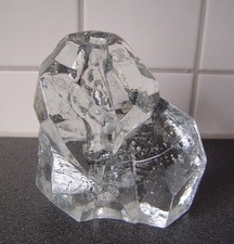 Vintage Zweigvase Solifleur Vase Blockglas Motiv EISBERG (oder GRANITBLOCK)