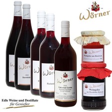 WÖRNER Geschenkset Rotwein-Paket mit Wein + Weingelee - Geschenkidee