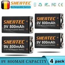 4Pack 9V Block 6F22 800mAh