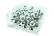 Spiegelbeeren Glas Ø30mm silber glänzend Box/72Stück  Weihnachtskugeln am Draht