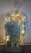 Baby Geschenkset "Kleiderstange" Erstausstattung Geburt Neugeborene  Blau Jungen