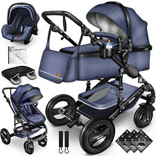 KIDUKU® 3 in 1 Kombi-Kinderwagen Buggy Reisebuggy inkl. Auto- Babyschale Faltbar