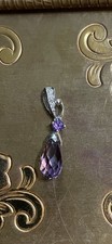 14k amethyst träne - amethyst, diamant