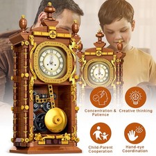 Vintage Pendeluhr Klemmbausteine Exquisite Retro Uhr-Bausteinset Desktop Modell