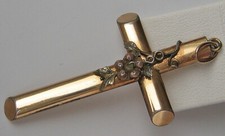Kreuz Anhänger aus Double Gold Anhänger Gelbgold Kruzefix Cross Goldkreuz ♛ 7668