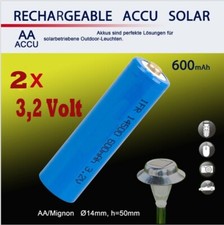 2 x SOLAR pro Mignon AA 14500