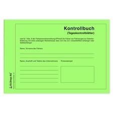 Persönliches Kontrollbuch DIN A5 quer Tageskontrollblätter, Fahrtenkontrollbuch