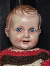  Sonneberg ? Antike alte Puppe Junge mit Flirtaugen offenem Mund und zwei Zähnen