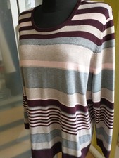 gerry weber 46 pullover in Pflaume,Rosa Grau Und Silber Streifen Topzustand