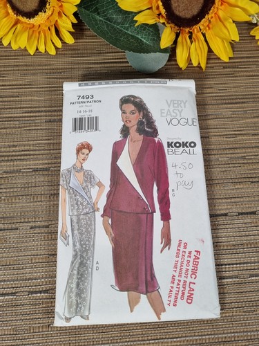 Vogue schnittmuster 7493 sehr - schnittmuster,