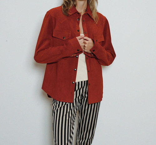 Wildleder hemdjacke für damen - hemdjacke,