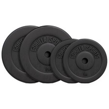 GORILLA SPORTS® 30 kg Hantelscheiben Set 2x10 kg 2x5 kg 30 mm Gewichte Hantel