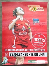 Stadionplakat Frauen RL Nordost 2023/24 Union Berlin - Hertha BSC # 2 x signiert