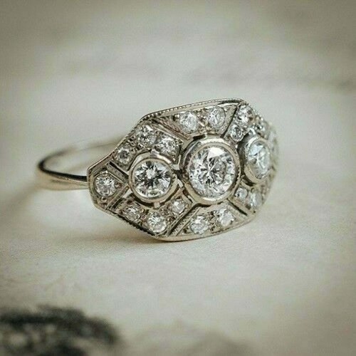 Vintage art deco rund - 2, kt