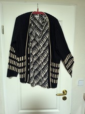 Chiffonbluse von Alba Moda+Strickjacke Paola, Gr.46, schwarz/sand, Neu