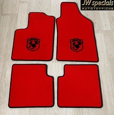 Autoteppich Fußmatten für Fiat 500 / Cabrio Abarth Edition rot schwarz Velours
