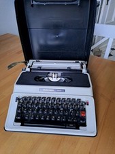 Retro Silver-Reed 500 Reise Koffer Schreibmaschine klassisch weiss creme