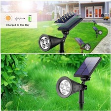 4 LEDs Solar-Spotstrahler IP65 wetterfest mit Bewegungsmelder Einfahrt Garten