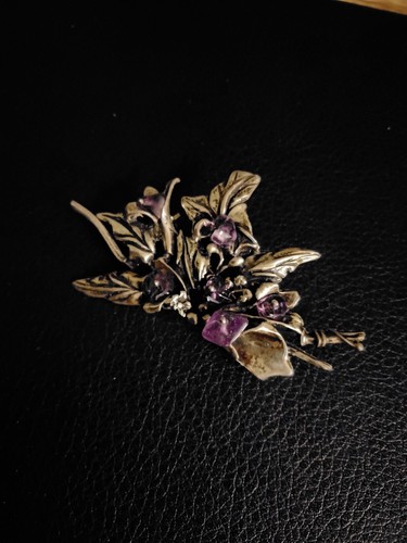 Alte amethyst brosche - alte,