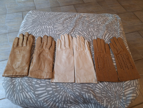 Damen lederhandschuhe set - set, 3