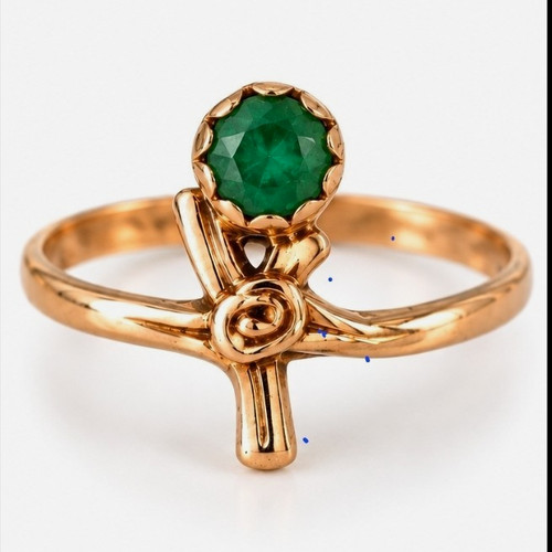 Rotgold ring solitärring - solitärring, mit
