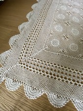 Tischdecke gehäkelt Weiß rechteckig 120x130cm