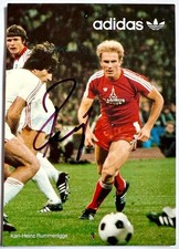 Karl-Heinz Rummenigge FC Bayern München handsignierte Autogrammkarte FCB Adidas