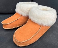 Lammfell Leder Mokassin Hausschuhe Pantoffeln Hüttenschuhe Braun Grau Rot Blau