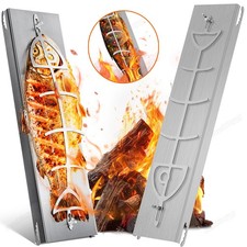 Flammlachsbrett Set Edelstahl