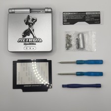 Gameboy Advance SP Gehäuse Metroid Edition Ersatzgehäuse Ersatzteil Displayglas