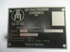 Typenschild Traktor RS 09 RS09 Maulwurf  Schild VEB DDR Schönebeck  S100 TWS