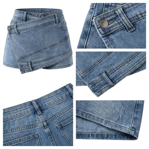 Damen shorts asymmetrisch - shorts,