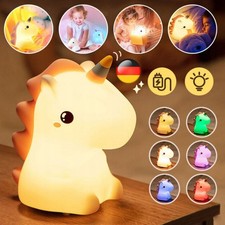 Einhorn Silikon Nachtlicht Kinder Nachttischlampe Stilllicht 16Farben Nachtlicht