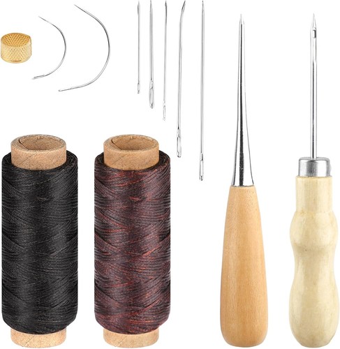 Ledergarn ledernadel set - ledernadel,