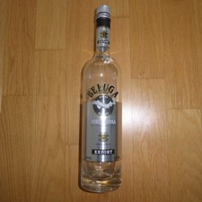Beluga Vodka 0,75l LEERE Flasche Deko Spardose Lampe Basteln