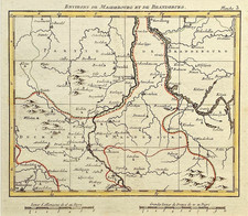 Magdeburg Brandenburg Original Kupferstich Landkarte um 1758